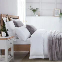 Dorma Purity Faux Fur Grey Bedspread -Dorma 1000167075 alt02