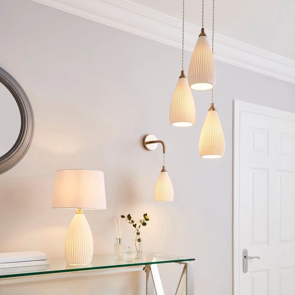 Dorma Purity Ribbed Porcelain Wall Light 7 Dorma Purity Ribbed Porcelain Wall Light - Image 7