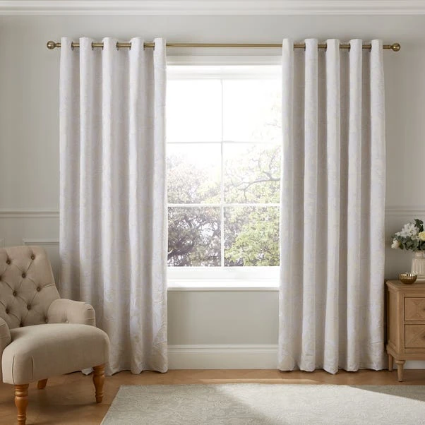 Dorma Acanthus Jacquard Blackout Eyelet Curtains 2 Dorma Acanthus Jacquard Blackout Eyelet Curtains - Image 2