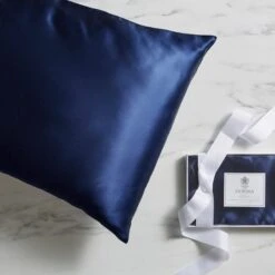 Dorma Navy Silk Pillowcase