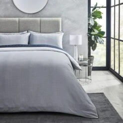 Dorma Abbotswood 100% Cotton Navy Duvet Cover And Pillowcase Set 12 Dorma Abbotswood 100% Cotton Navy Duvet Cover And Pillowcase Set -Dorma 30711617 alt02
