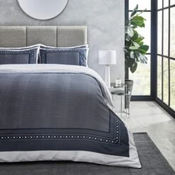 Dorma Abbotswood 100% Cotton Navy Duvet Cover And Pillowcase Set 15 Dorma Abbotswood 100% Cotton Navy Duvet Cover And Pillowcase Set -Dorma 30711618