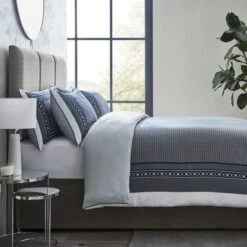 Dorma Abbotswood 100% Cotton Navy Duvet Cover And Pillowcase Set 16 Dorma Abbotswood 100% Cotton Navy Duvet Cover And Pillowcase Set -Dorma 30711618 alt01