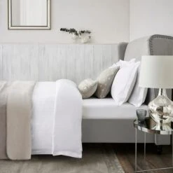 Dorma Purity Staunton Waffle Stripe White 100% Cotton Duvet Cover And Pillowcase Set 19 Dorma Purity Staunton Waffle Stripe White 100% Cotton Duvet Cover And Pillowcase Set -Dorma 30727598 alt06