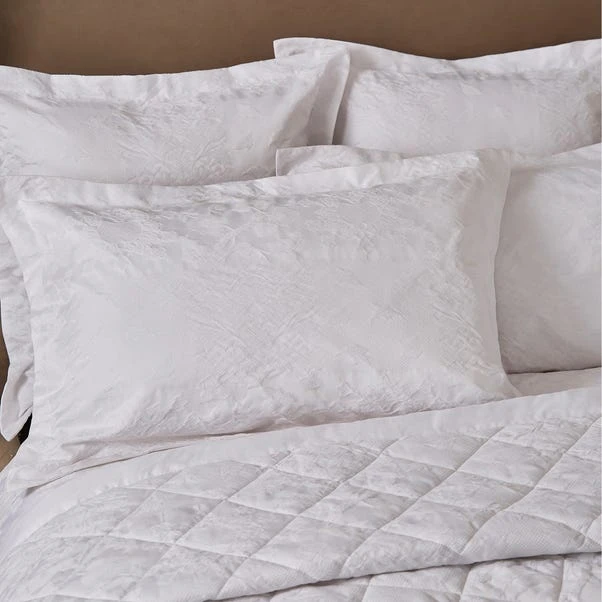 Dorma Purity Kempley Jacquard White Duvet Cover And Pillowcase Set 2 Dorma Purity Kempley Jacquard White Duvet Cover And Pillowcase Set - Image 2