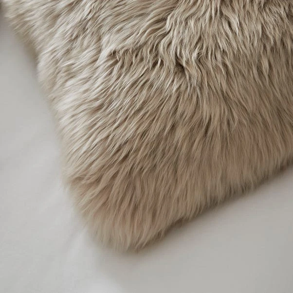 Dorma Natural Sheepskin Boudoir Cushion 2 Dorma Natural Sheepskin Boudoir Cushion - Image 2