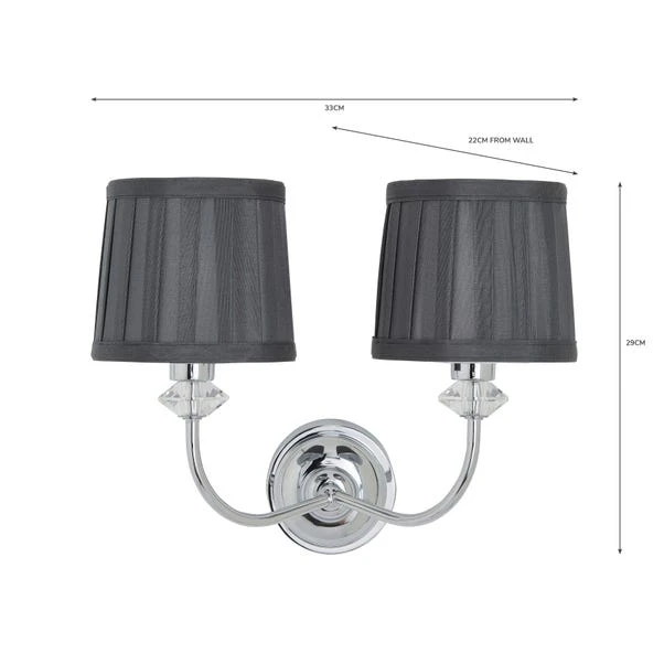 Dorma Genevieve 2 Light Grey Wall Light 6 Dorma Genevieve 2 Light Grey Wall Light - Image 6