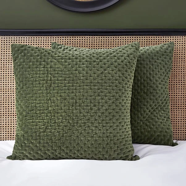 Dorma Genevieve Green Continental Square Pillowcase 1 Dorma Genevieve Green Continental Square Pillowcase
