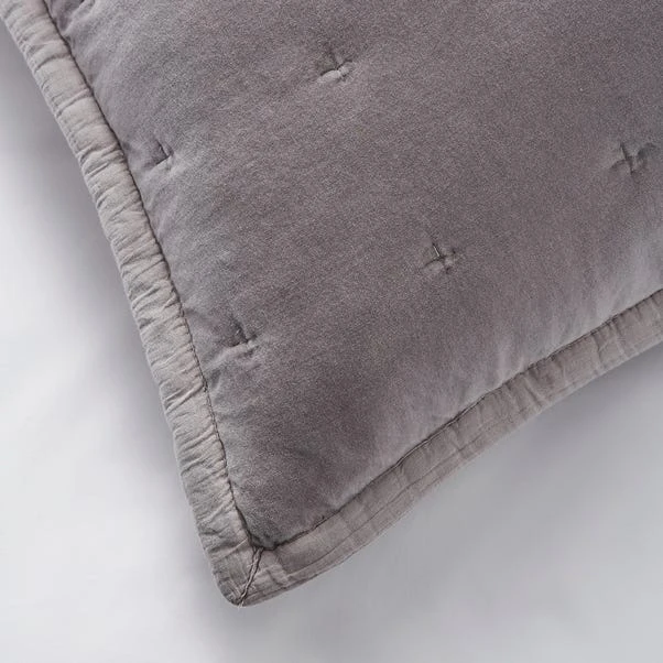 Dorma Adeena Grey Continental Pillowcase 2 Dorma Adeena Grey Continental Pillowcase - Image 2