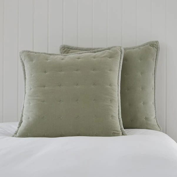 Dorma Adeena Green Continental Pillowcase 1 Dorma Adeena Green Continental Pillowcase