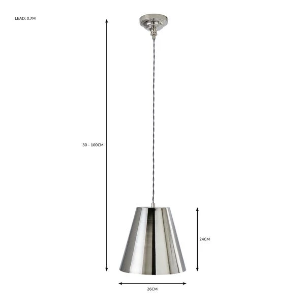 Dorma Bedford Nickel Pendant Light 7 Dorma Bedford Nickel Pendant Light - Image 7