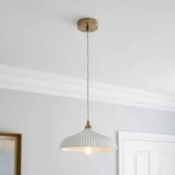 Dorma Ribbed Porcelain Pendant Light