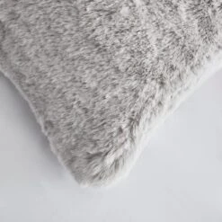 Dorma Purity Faux Fur Grey Boudoir Cushion -Dorma 30766302 alt02