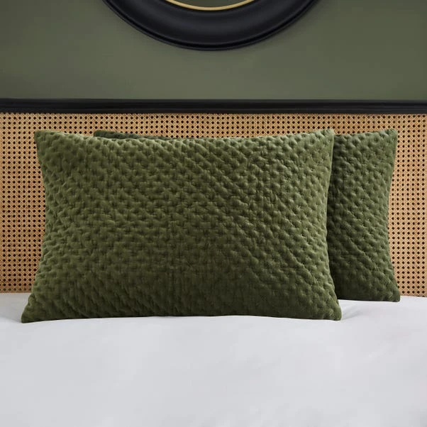 Dorma Genevieve Green 100% Cotton Standard Pillowcase 1 Dorma Genevieve Green 100% Cotton Standard Pillowcase