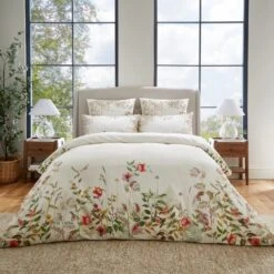 Dorma Rambling Rose Cream Cotton Duvet Cover And Pillowcase Set -Dorma 30827696 alt01