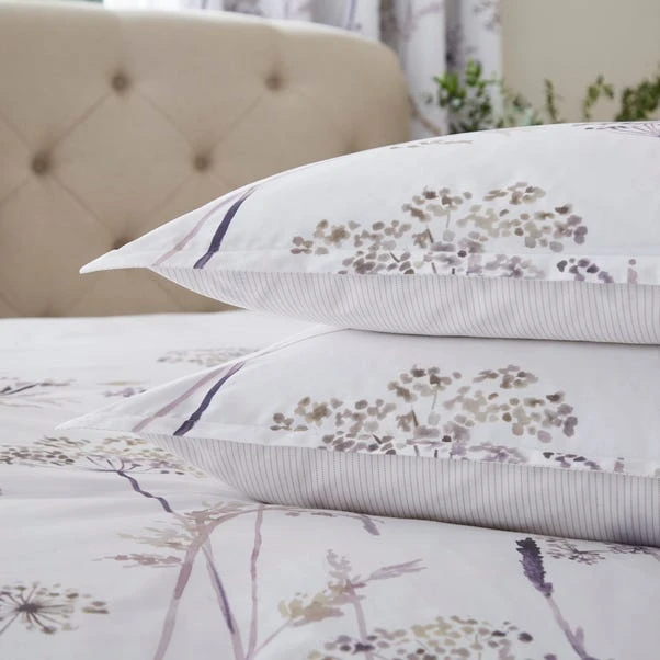 Dorma Purity Meadow Mauve Oxford Pillowcase Pair 2 Dorma Purity Meadow Mauve Oxford Pillowcase Pair - Image 2